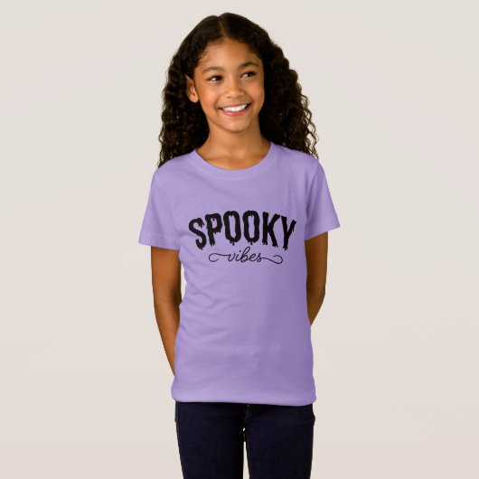 Leuke Halloween Spooky Vibes T-shirt (Voorkant volledig)