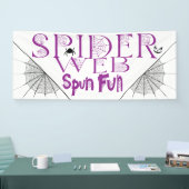 Leuke Halloween Spun Fun Spider Web Spandoek (Beurs)