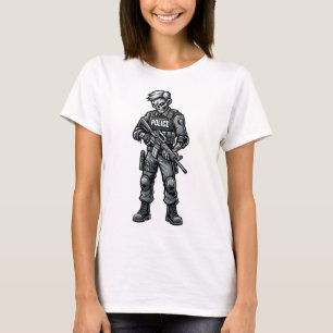 Leuke Halloween Tactical Zombie Creepy Police Kant T-shirt