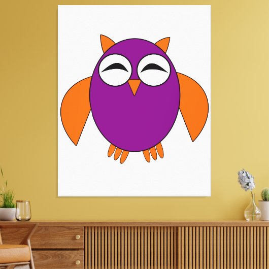 Leuke Halloween Uil Canvas Print (Insitu (Woonkamer))