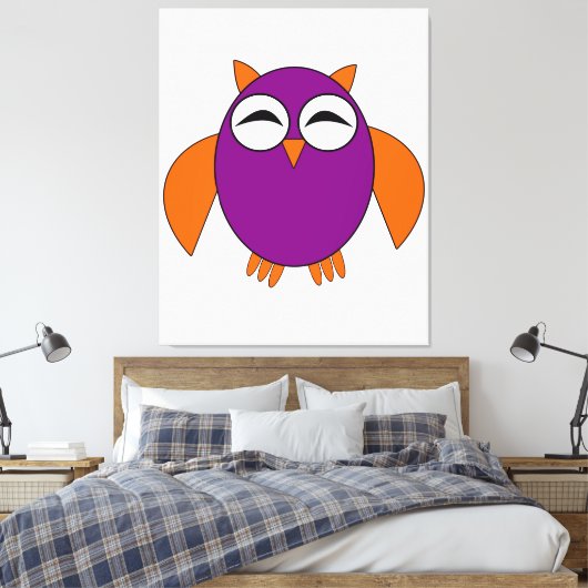 Leuke Halloween Uil Canvas Print (Insitu (Slaapkamer))