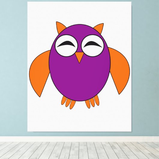 Leuke Halloween Uil Canvas Print (Insitu (Houten vloer))