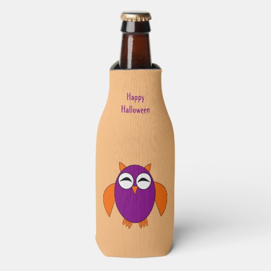 Leuke Halloween Uil Fles Koeler (Fles Voorkant)