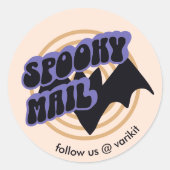 Leuke Halloween vleermuis Spooky Small Business Su Ronde Sticker (Voorkant)