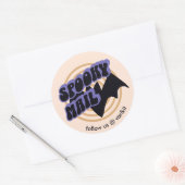 Leuke Halloween vleermuis Spooky Small Business Su Ronde Sticker (Envelop)