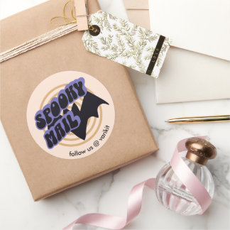 Leuke Halloween vleermuis Spooky Small Business Su Ronde Sticker