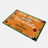 Leuke Halloween Vreemde Oranje Zwart Rood Deurmat (Schuin)