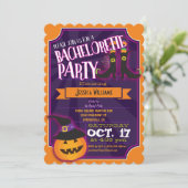 Leuke Halloween vrijgezellenfeest uitnodiging (Staand voorkant)