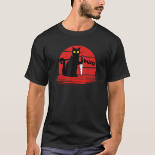 Leuke Halloween Wat Moorddadige Kat Met Mes Kost T-shirt