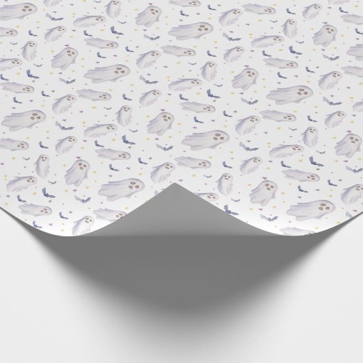 Leuke Halloween waterverf Ghost Cadeaupapier (Hoek)