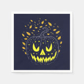 Leuke Halloween Zwarte Jack O Lantern Griezelfeits Servet (Voorkant)