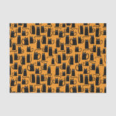 Leuke Halloween Zwarte Kat Sinaasappel Tissuepapier (Voorkant)
