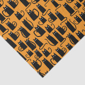 Leuke Halloween Zwarte Kat Sinaasappel Tissuepapier (Detail)