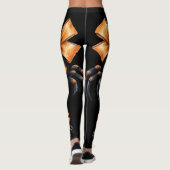 Leuke Halloween Zwarte Spin met Oranje Boog Leggings (Achterkant)