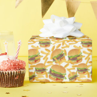 leuke hamburgers en frietpartij cadeaupapier