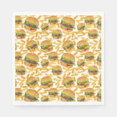 leuke hamburgers en frietpartij servet (Voorkant)