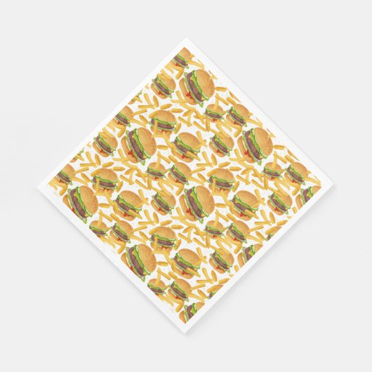 leuke hamburgers en frietpartij servet (Hoek)