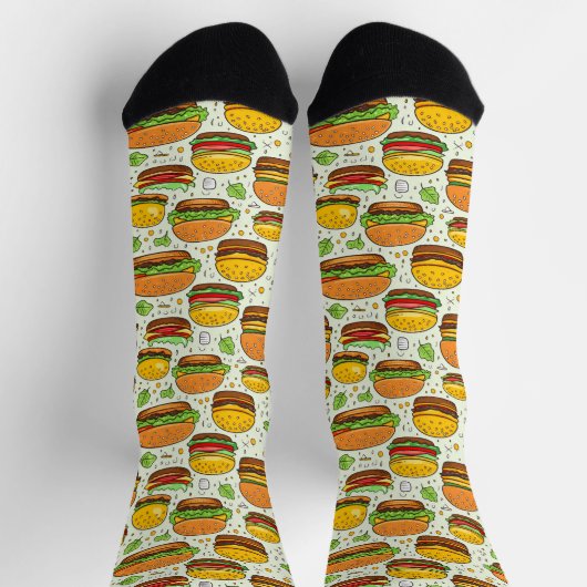 Leuke hamburgers patroon sokken (Top)