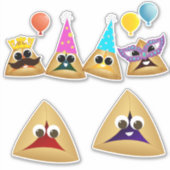 Leuke Hamentashen Party Sticker (Voorkant)