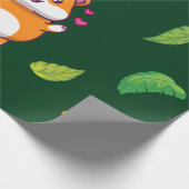 Leuke Hamster Botanical Theme Kind's Verjaardagsfe Cadeaupapier (Hoek)