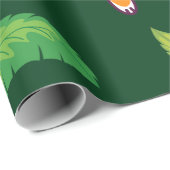 Leuke Hamster Botanical Theme Kind's Verjaardagsfe Cadeaupapier (Rol Hoek)