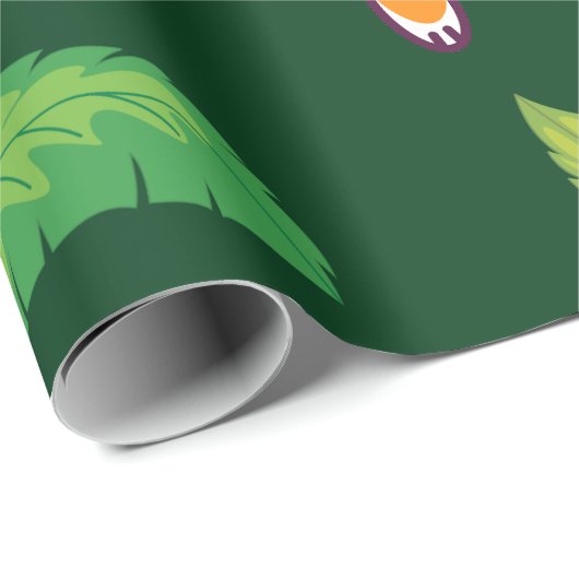 Leuke Hamster Botanical Theme Kind's Verjaardagsfe Cadeaupapier (Rol Hoek)