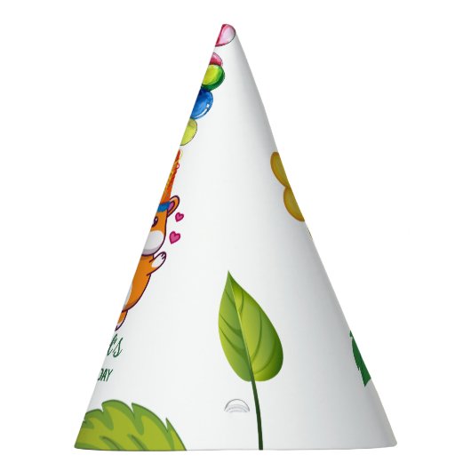 Leuke Hamster Botanical Theme Kind's Verjaardagsfe Feesthoedjes (Rechts)