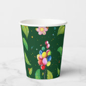 Leuke Hamster Botanical Theme Kind's Verjaardagsfe Papieren Bekers (Achterkant)