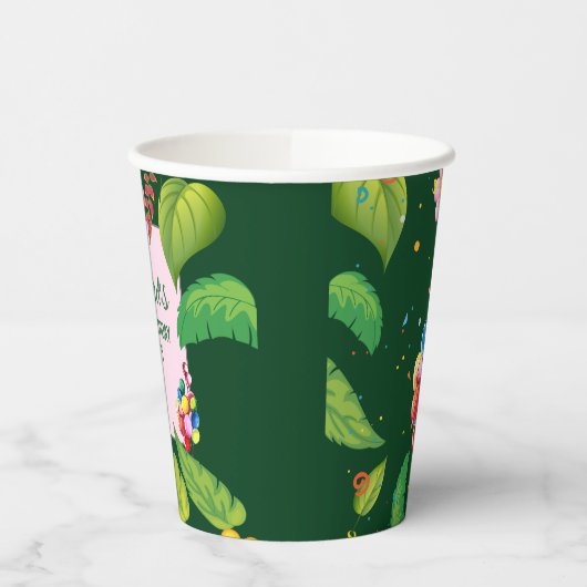 Leuke Hamster Botanical Theme Kind's Verjaardagsfe Papieren Bekers (Links)