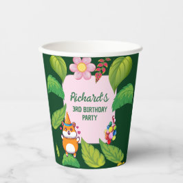 Leuke Hamster Botanical Theme Kind's Verjaardagsfe Papieren Bekers