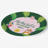 Leuke Hamster Botanical Theme Kind's Verjaardagsfe Papieren Bordje (Gekanteld)