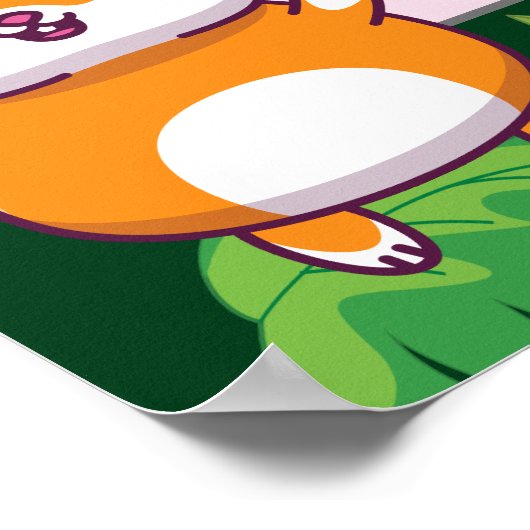 Leuke Hamster Botanical Theme Kind's Verjaardagsfe Poster (Hoek)