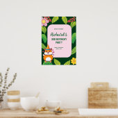 Leuke Hamster Botanical Theme Kind's Verjaardagsfe Poster (Keuken)