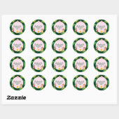 Leuke Hamster Botanical Theme Kind's Verjaardagsfe Ronde Sticker (Vel)