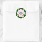 Leuke Hamster Botanical Theme Kind's Verjaardagsfe Ronde Sticker (Tas)