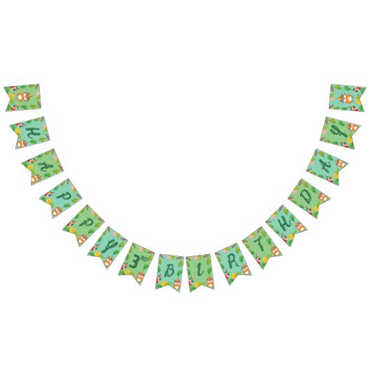 Leuke Hamster Botanical Theme Kind's Verjaardagsfe Vlaggetjes (Alle)