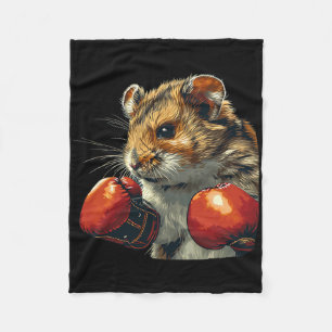 Leuke hamster boxer kostuum met bokshandschoenen v fleece deken