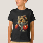 Leuke hamster boxer kostuum met bokshandschoenen v t-shirt (Voorkant)