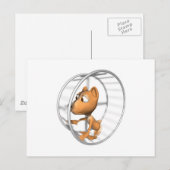 Leuke hamster die in wiel loopt briefkaart (Voorkant / Achterkant)