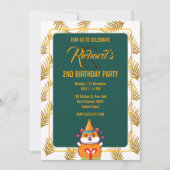 Leuke Hamster Groene Thema Kind Verjaardagsfeestje Kaart (Voorkant)