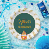 Leuke Hamster Groene Thema Kind Verjaardagsfeestje Papieren Bordje (Feest)