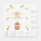 Leuke Hamster Groene Thema Kind Verjaardagsfeestje Servet (Voorkant)