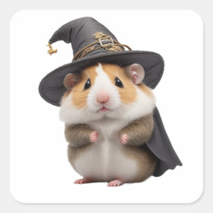 Leuke hamster heks vierkante sticker