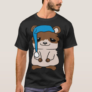 Leuke Hamster Slaap Pet Oogringen Slaperig Vermoei T-shirt
