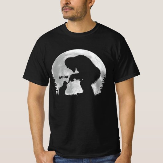 Leuke Hand Boop Neus Bigfoot Sasquatch Kat T-shirt (Voorkant)