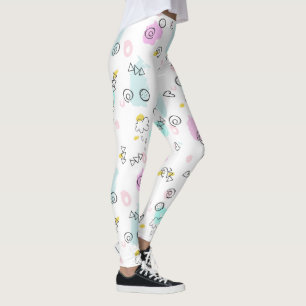 Leuke hand doodling geometrische vormen patroon leggings