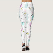 Leuke hand doodling geometrische vormen patroon leggings (Achterkant)