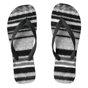Leuke Hand gebreid zwart-wit stripey Teenslippers