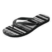 Leuke Hand gebreid zwart-wit stripey Teenslippers (Schuin)