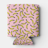 Leuke Hand geschilderde Waterverf Bananen en Roze Blikjeskoeler (Achterkant)